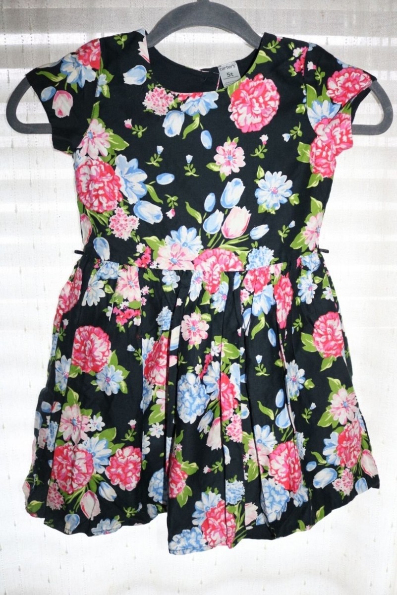 black 5t dress Carter's Girls Size with Multicolored Floral Print Size:6 Years in shorts for confident smarttag_regular_and_petite Black Lace Faux Fur