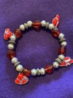 Red Hats T-Shirt Top  Blouse Large + Red Hats Bracelet Purple And Red Hats Lot — photo 2