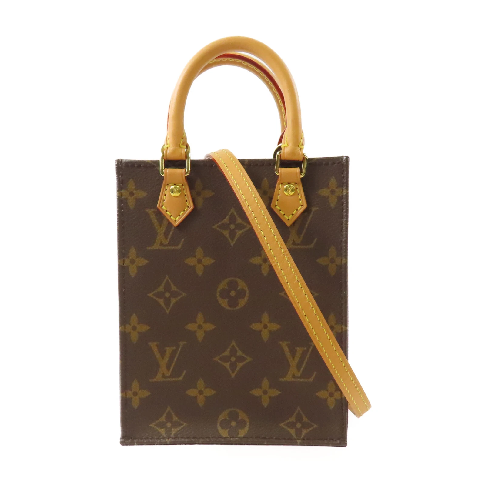 LOUIS VUITTON（LV） Borsa a tracolla Louis Vuitton LV GHW Petit Sac Plat 2 vie M81295 monogramma marrone