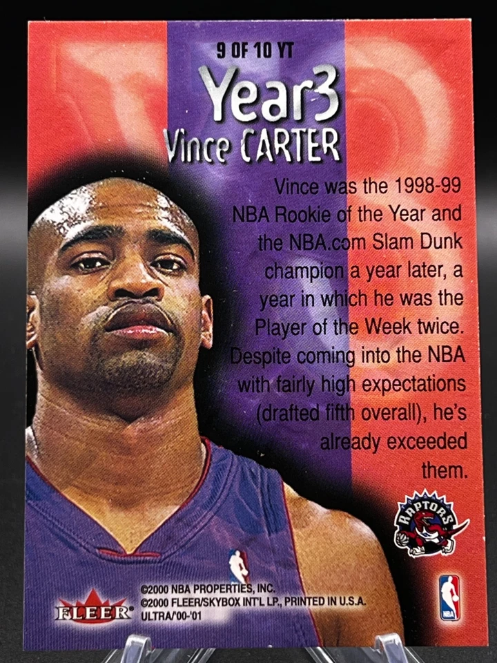 2000-01 Fleer Ultra - Year 3 #9 YT Vince Carter - Image 2 of 3