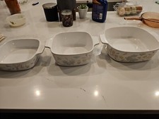 Corning Ware Blue and Violet Flowers 1 Liter, 1.5 Liter and 2 Liter Set