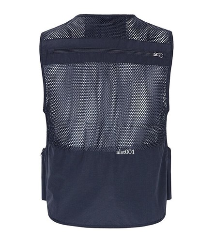 Mens Mesh Multi Pocket Journalist Photographer Fishing Vest Waistcoat Jacket - Picture 12 of 31