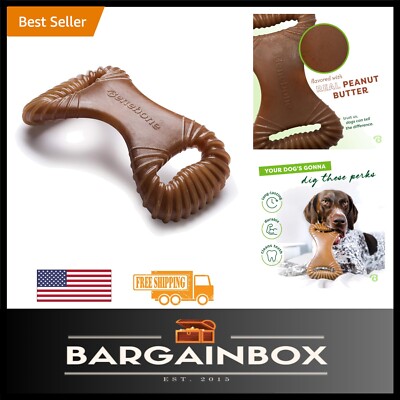 Dental Durable Dog Chew Toy for Aggressive Chewers - Real Peanut Flavor, Medium
