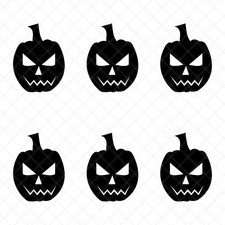 6 Pack Pumpkin Jack Face Vinyl Decals Sticker for Halloween Decoration 002 
