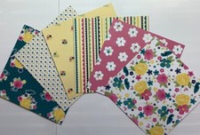 Stampin' Up GINGHAM GARDEN Paper DSP 6x6" 12-set bright colors floral RARE/Ret