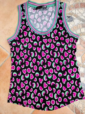 Love Moschino Top Shirt Bluse Tunika M L 38 40 42 T-Shirt Melonen Herzen Strick