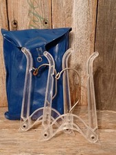 5 Vtg MCM KINGLY/Unbrand Clear Sturdy Plastic Folding TRAVEL CLOTHES HANGERS