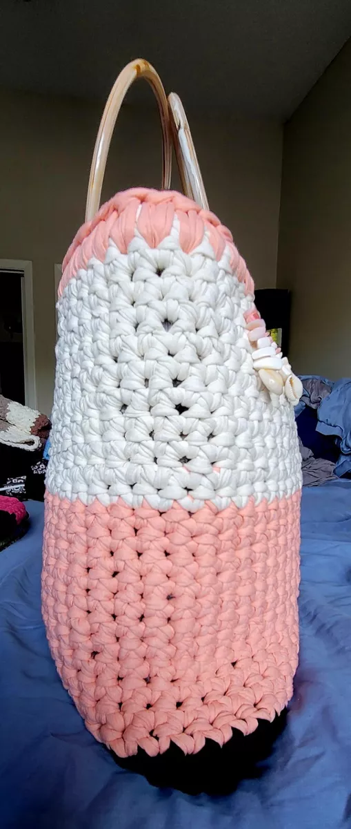 Crochet tshirt shop yarn tote bag