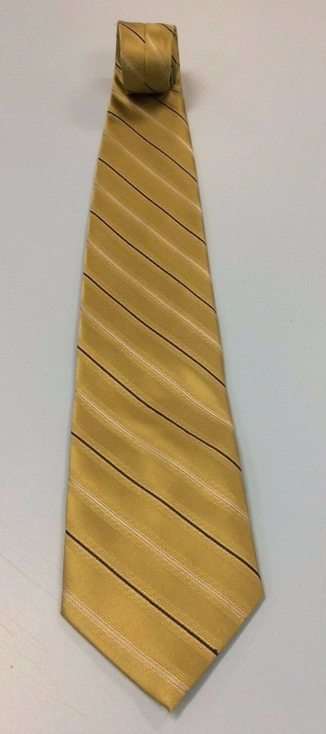Calvin Klein men’s Neck Tie Goldish Yellow Striped 
