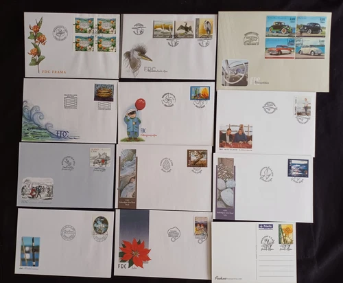 Aland Finland 2005 Cachet FDC Year set cpl. Old Cars, Birds Ship Very Fine