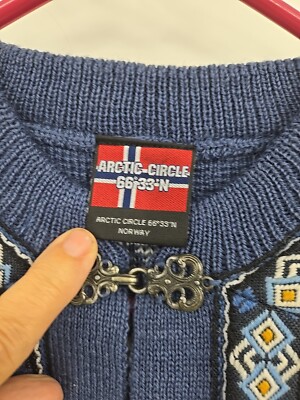 Arctic Circle 66 33 N Sweater Norwegian Traditional 100% Pure Wool