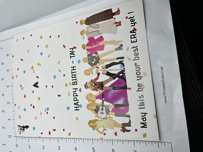 Taylor Swift Birthday Cards  W/ Envelope Blank Inside Your next era