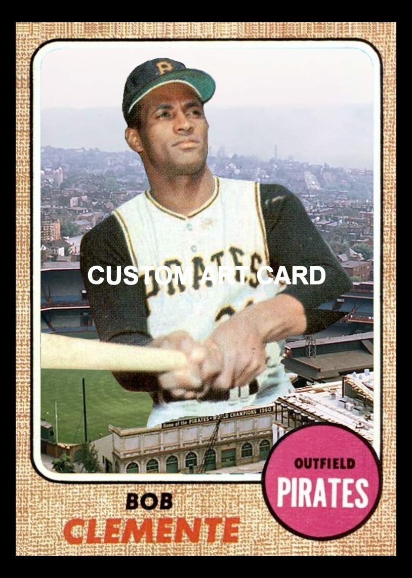 ROBERTO CLEMENTE Pittsburgh Pirates 69 style Custom ACEO Art Baseball