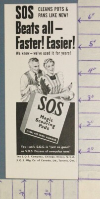 1948 S.O.S. COMPANY KITCHEN HOUSEWIFE SUFFRAGE DECOR HISTORIC AD A-1603