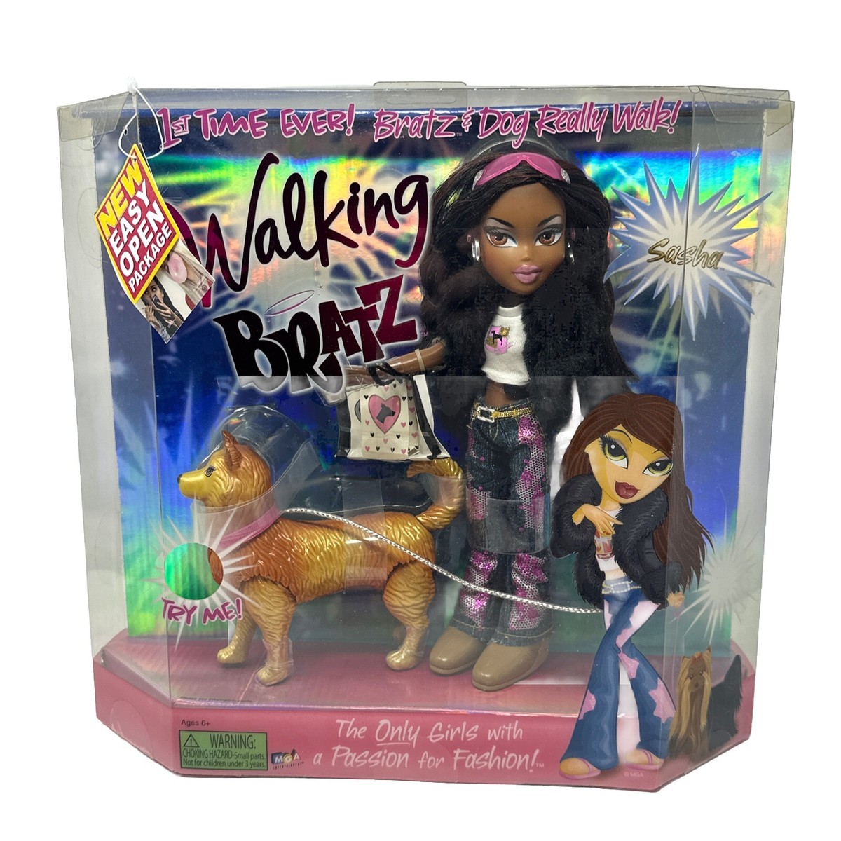 BRATZ WALKING BRATZ SASHA, COMPLETE, NRFB, 2007+BONUS OOP WB