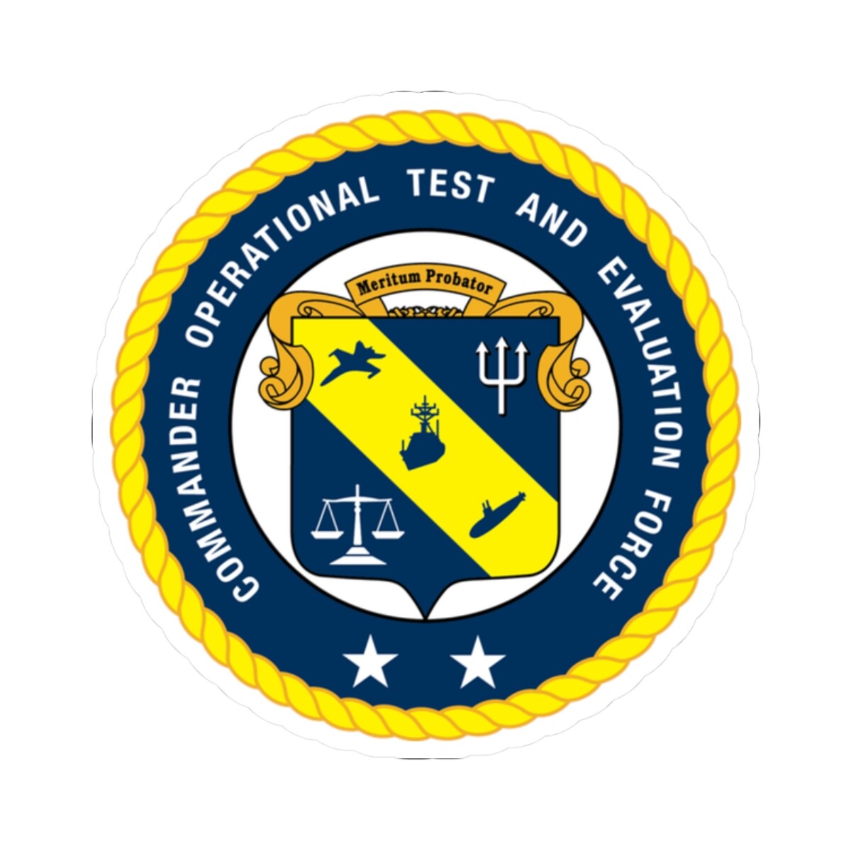 COTEF 2 Star (U.S. Navy) STICKER Vinyl Kiss-Cut Decal
