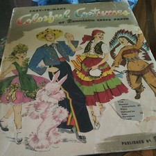 Vintage 1952 Dennison Colorful Costumes of Crepe Paper Booklet/Crafts