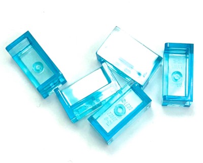 Lego 5 New Trans-Light Blue Panel 1 x 2 x 1 with Rounded Corners and 2 Sides 