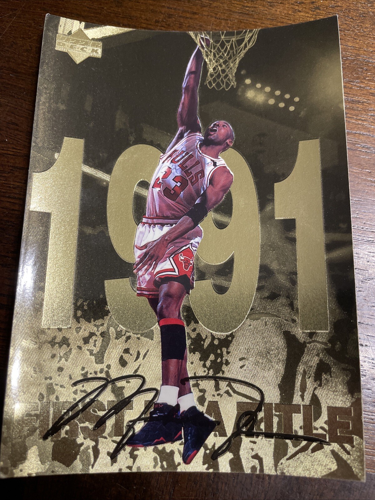 1998 Upper Deck Gatorade (1991) "First NBA Title" Michael Jordan Jumbo Card. HOF