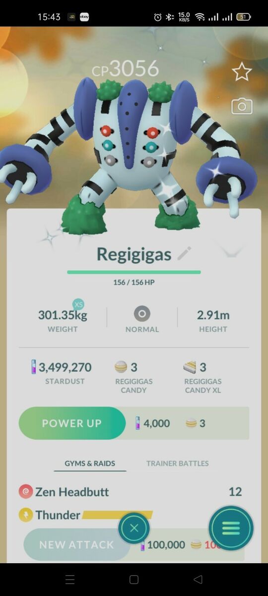 Shadow Regigigas Pokemon Trade Go