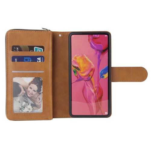 AT&T Propel 5G Wallet Case 9 Card Zipper Slots Kickstand Flip Leather Phone Case - Picture 19 of 42