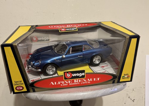 Burago 1:16 Diecast Special Collection Blue 1971 Alpine Renault A110 1600S NIB - Afbeelding 1 van 10