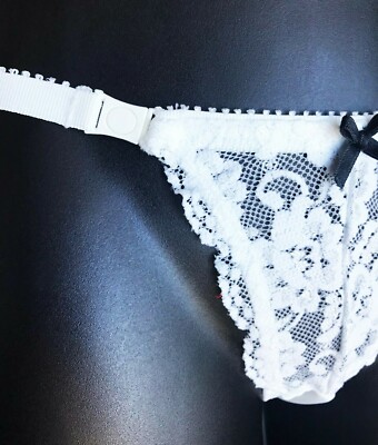 SOFT LACE G-STRING PANTY THONG with DETACHABLE FRONTHOOKS Exotic Dancer Lingerie