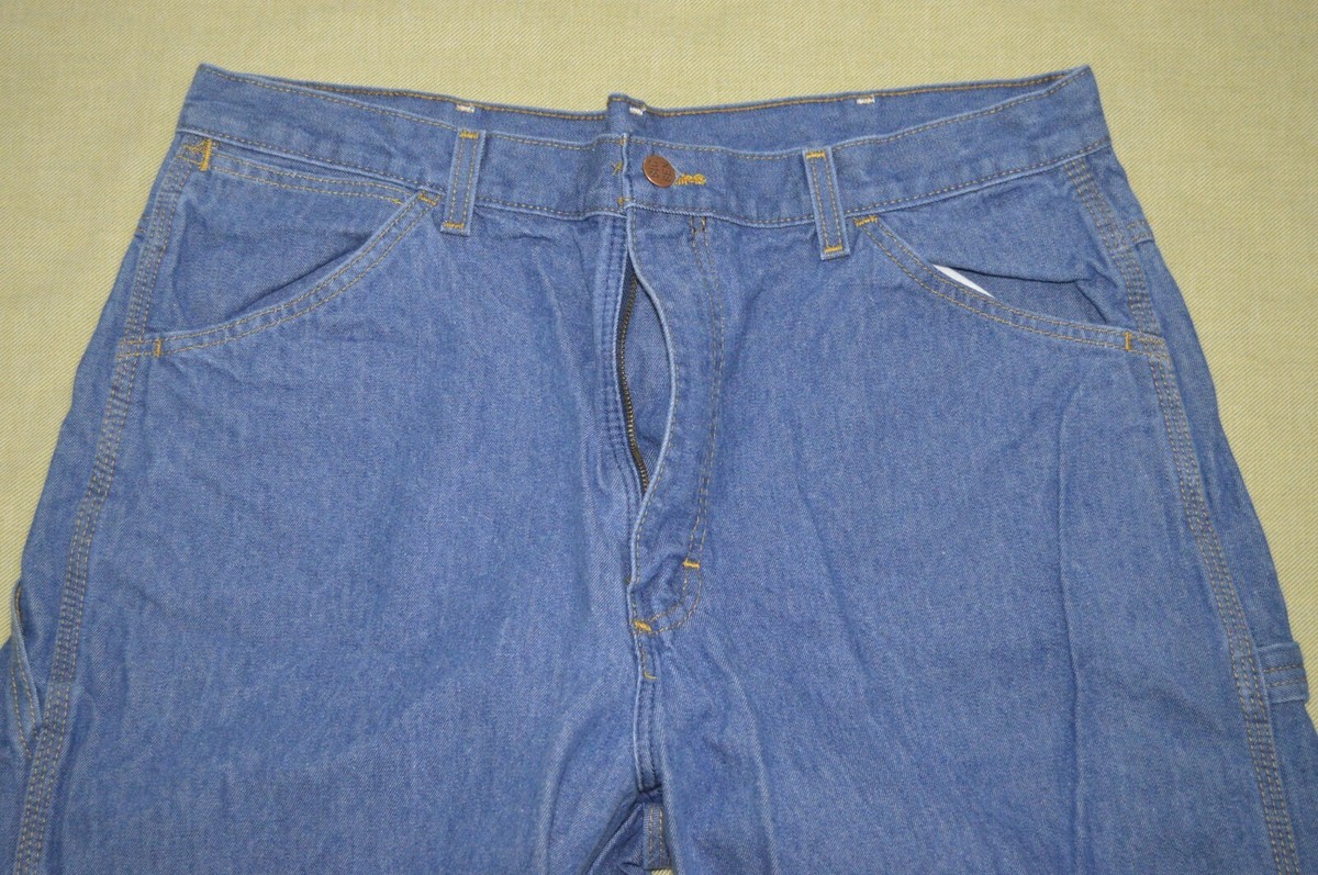 Vtg NOS Big Ben Men's Carpenter Raw Rigid Indigo Blue Jeans 37x30