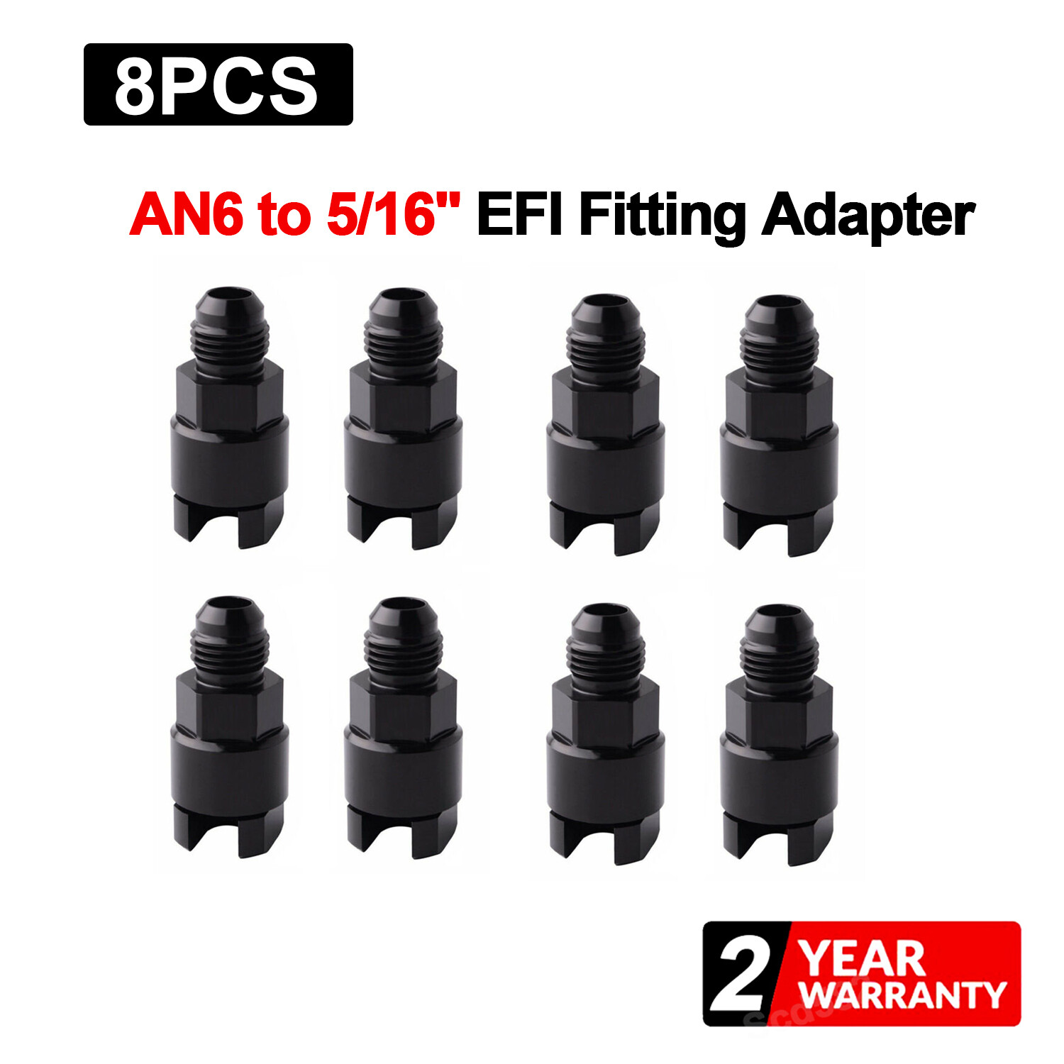 8x AN6 6AN Fuel Adapter Fitting to 5/16 GM Quick Connect w/ Thread EFI Female LS