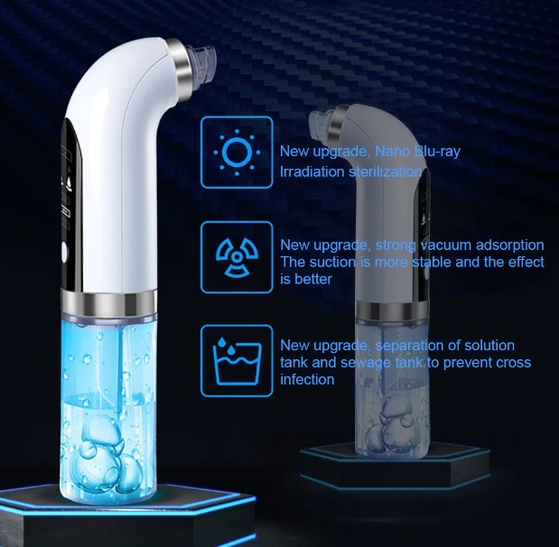 Aspirateur points noirs électrique à bulles pour soin visage acné blanc