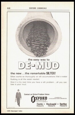 1970 Oxford Chemicals-Siltex Silt De-mud Atlanta GA-Vintage trade ORIG. print ad