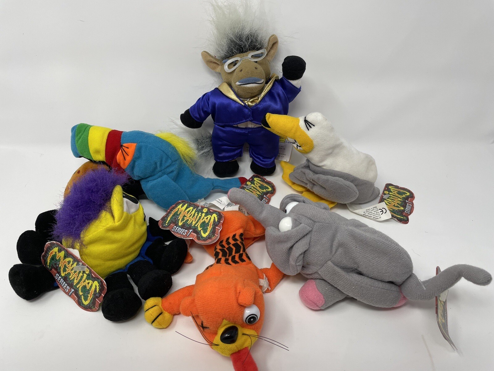 Vintage 1990s Plush Meanies Lot Beanbag Toys-Series 1- All With Tags-6 ...
