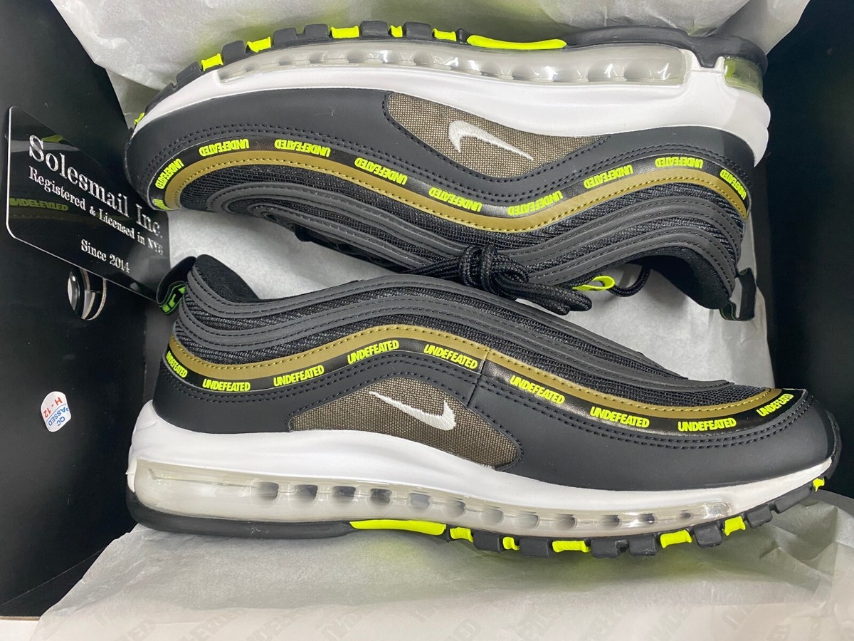 Undefeated x Nike Air Max 97 black Volt DC4830-001 Men Size US