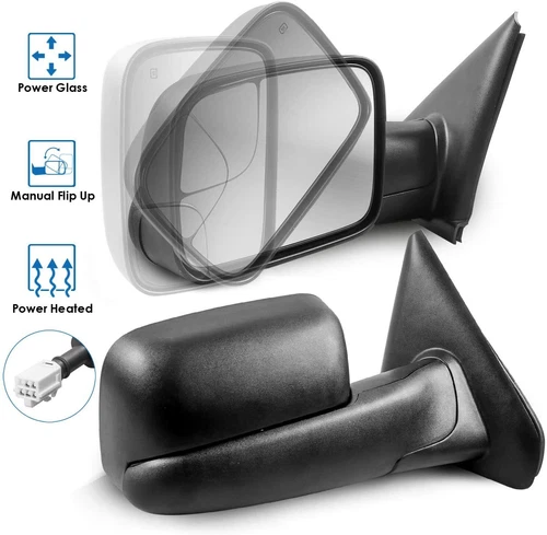 2PCS Power Heated Side View Mirrors For 2002-2008 Ram 1500 03-09 Ram 2500/3500