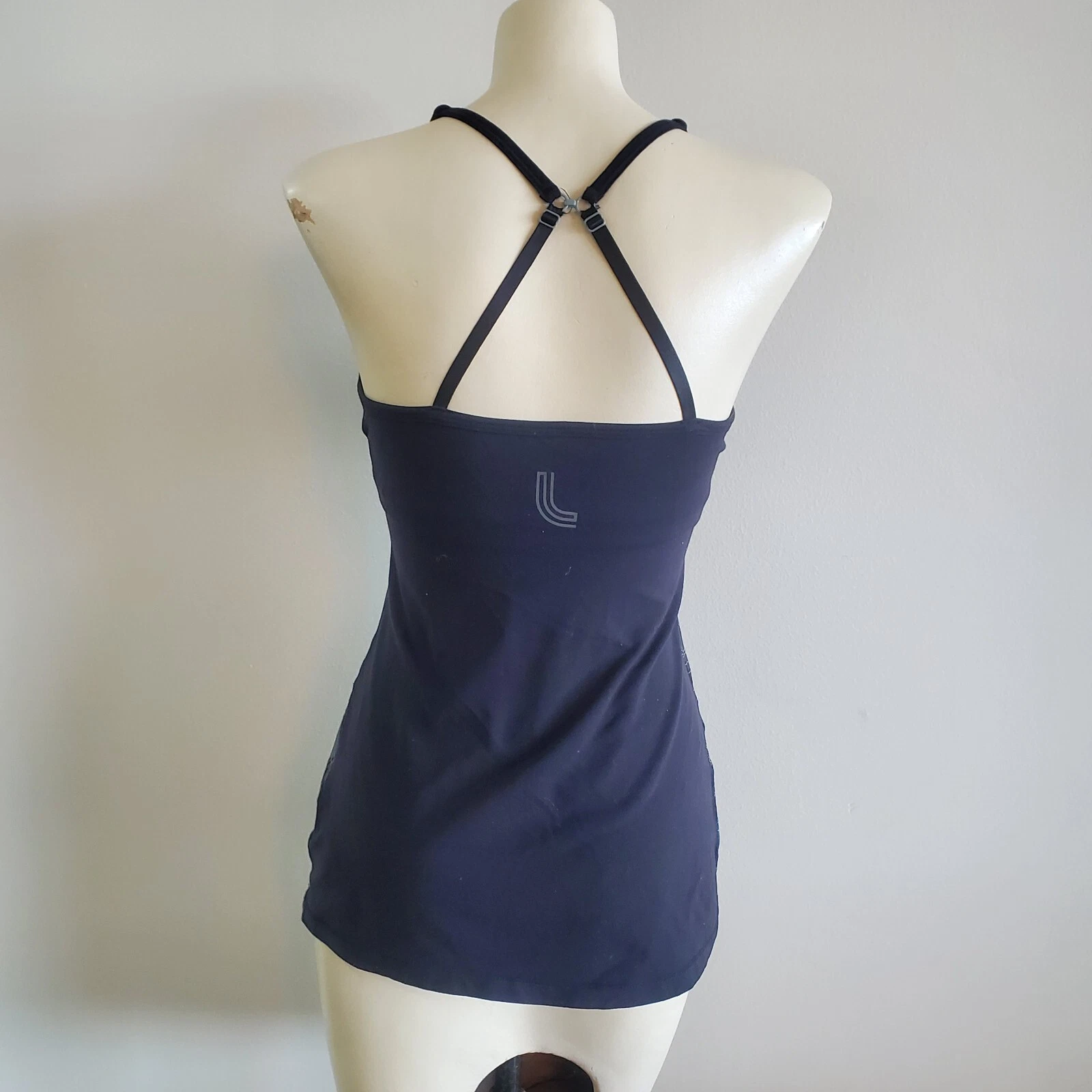lole racerback athletic silver white geometric print a209 tank-top