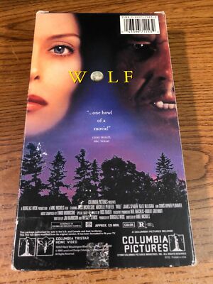 Wolf VHS VCR Video Tape Movie Jack Nicholson, Michelle Pfeiffer