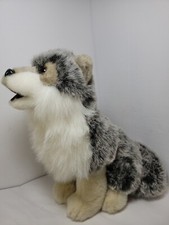 2009 Aurora Classic 12" Tall Plush Husky Wolf Hand Crafted Made CUTE EUC