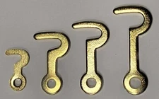 Small Brass Plated Steel Flat Hook (3/4) 0.75, 1, 1.25 & 1.5 Inch clasp door new