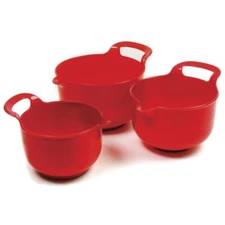 Norpro Mixing Bowl 3 Piece Set Red