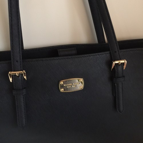 NEW!! $398 MICHAEL KORS Fulton Large Grab Tote Bag BLACK Saffiano Leather HTF - Picture 8 of 8