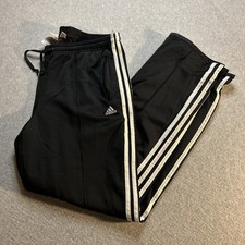 Y2K Adidas Casual Sweatpants w/ Drawstring - Mens Size Large L - Black