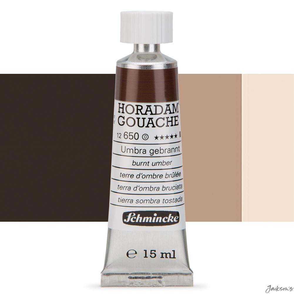Schmincke Horadam Gouache Paint Tube 15ml Burnt Umber Artist Colour