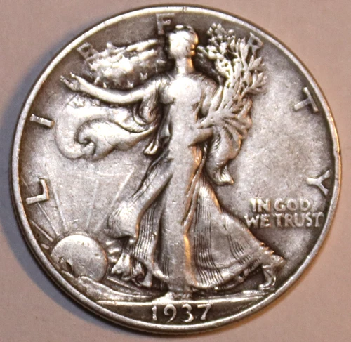 1937-P Walking Liberty Half Dollar - Very Fine/XF - #1667EC