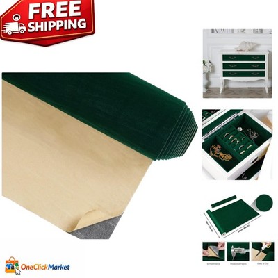 Eco-Friendly Green Velvet Self-Adhesive Liner 12''x80'' - Perfect for DIY Projects