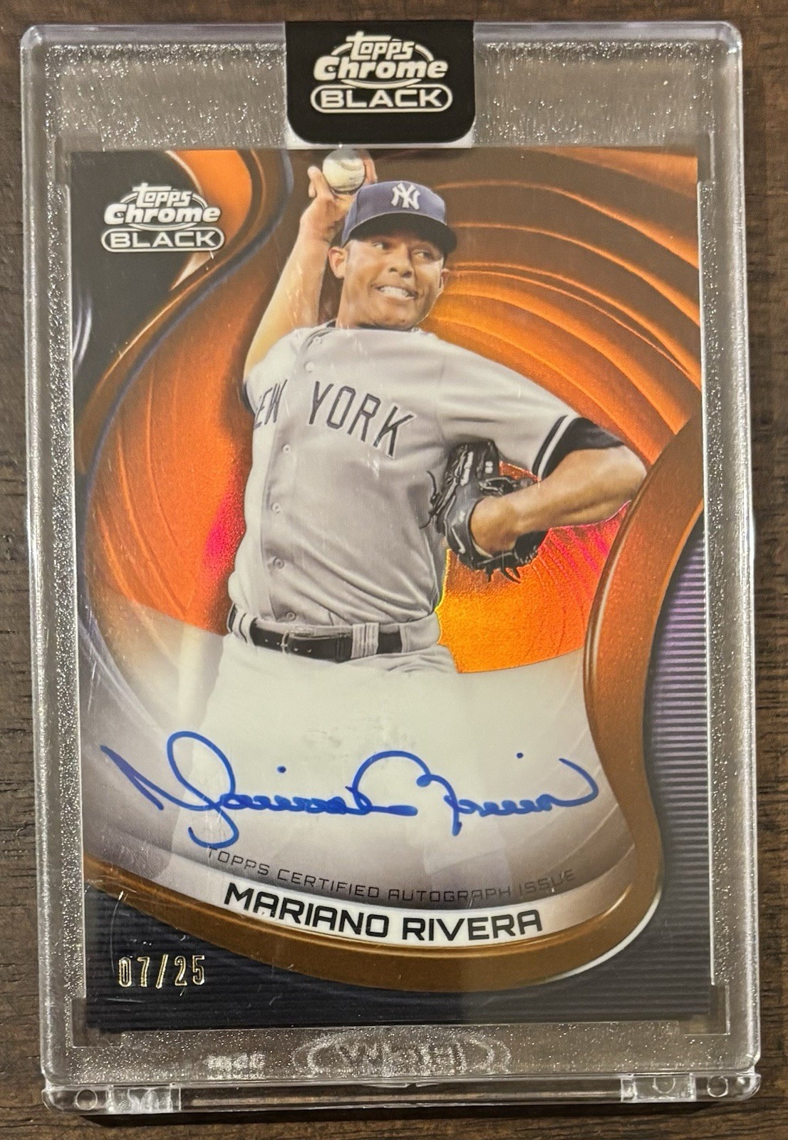 2022 Topps Chrome Black Mariano Rivera Orange Refractor /25 PSA 10 Auto Yankees