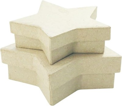 Decopatch BTS909C 2 Schachtel in Sternenform flach aus Pappmaché, perfekt für Ih
