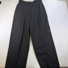 Escada Margaretha Ley Black Pure Wool Pleated High Waist Wide Leg Trousers 38