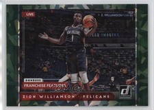2021-22 Panini Donruss Franchise Features Holo Green Ice Zion Williamson #22 oh4