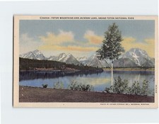 Postcard Teton Mountains And Jackson Lake Grand Teton National Park Wyoming USA