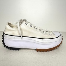 Converse Run Star Hike Platform Sneakers White Canvas Low Top Unisex Size 8